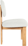 Napa Dining Chair Set of 2 - Contemporary Design with Luxurious Boucle Fabric and Natural Wood Frame