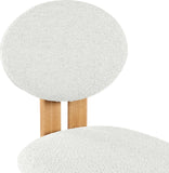 Napa Dining Chair Set of 2 - Contemporary Design with Luxurious Boucle Fabric and Natural Wood Frame