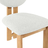 Napa Dining Chair Set of 2 - Contemporary Design with Luxurious Boucle Fabric and Natural Wood Frame