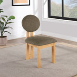 Napa Dining Chair Set of 2 - Contemporary Design with Luxurious Boucle Fabric and Natural Wood Frame