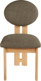 Napa Dining Chair Set of 2 - Contemporary Design with Luxurious Boucle Fabric and Natural Wood Frame