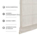 Total Blackout Cordless Roman Shade Linen