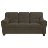Clementine Upholstered Padded Arm Sofa Brown