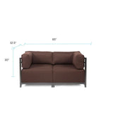 Axis 2pc Sectional Sterling Chocolate Titanium Frame