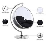 Luna Acrylic Swing Chair with Chrome Base – Modern Bubble Design for Ultimate Comfort & Style