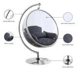 Luna Acrylic Swing Chair with Chrome Base – Modern Bubble Design for Ultimate Comfort & Style