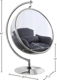 Luna Acrylic Swing Chair with Chrome Base – Modern Bubble Design for Ultimate Comfort & Style