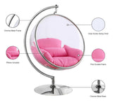 Luna Acrylic Swing Chair with Chrome Base – Modern Bubble Design for Ultimate Comfort & Style