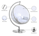 Luna Acrylic Swing Chair with Chrome Base – Modern Bubble Design for Ultimate Comfort & Style