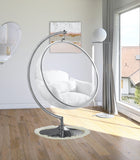 Luna Acrylic Swing Chair with Chrome Base – Modern Bubble Design for Ultimate Comfort & Style