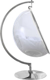Luna Acrylic Swing Chair with Chrome Base – Modern Bubble Design for Ultimate Comfort & Style