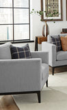 Apperson Upholstered Track Arm Accent Chair Light Grey