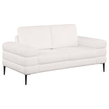 Jessel Chenille Upholstered Track Arm Loveseat Ivory
