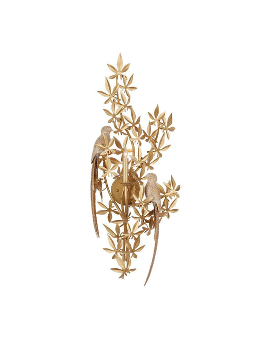 Aviary Gold Wall Sconce, Left