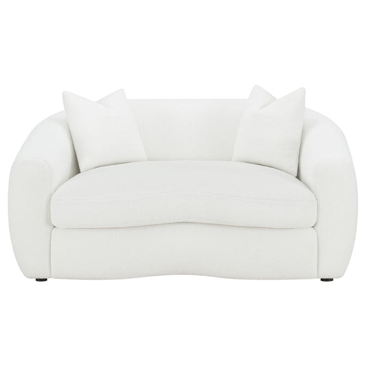 Isabella Faux Sheepskin Upholstered Loveseat Natural
