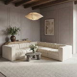 Rummi - Velvet Performance Fabric Upholstered 5 Piece Modular Sectional