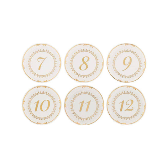 Tea Time Vintage Plate Table Numbers (7-12)