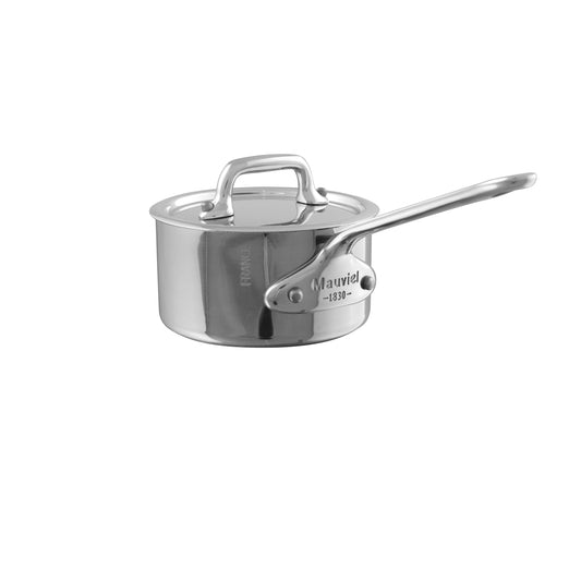 Mauviel M'MINIS Stainless Steel Sauce Pan With Lid, 3.54-In