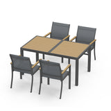 4-6 Person Patio Dining Set with Rectangular Table
