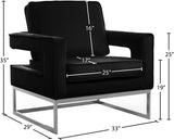 Noah Velvet Accent Chair – Luxurious Contemporary Design with Plush Comfort and Sturdy Iron Legs