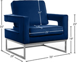 Noah Velvet Accent Chair – Luxurious Contemporary Design with Plush Comfort and Sturdy Iron Legs