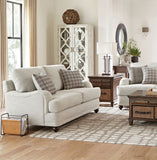 Glenn Upholstered English Arm Loveseat Light Grey and Grey