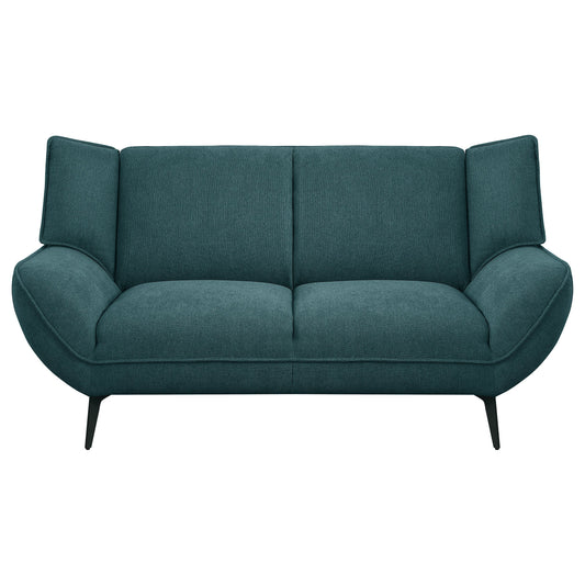 Acton Upholstered Flared Arm Loveseat Teal Blue