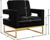 Noah Velvet Accent Chair – Luxurious Contemporary Design with Plush Comfort and Sturdy Iron Legs