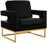 Noah Velvet Accent Chair – Luxurious Contemporary Design with Plush Comfort and Sturdy Iron Legs