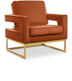 Noah Velvet Accent Chair – Luxurious Contemporary Design with Plush Comfort and Sturdy Iron Legs