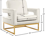 Noah Velvet Accent Chair – Luxurious Contemporary Design with Plush Comfort and Sturdy Iron Legs