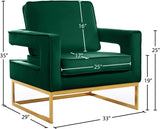 Noah Velvet Accent Chair – Luxurious Contemporary Design with Plush Comfort and Sturdy Iron Legs