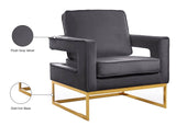 Noah Velvet Accent Chair – Luxurious Contemporary Design with Plush Comfort and Sturdy Iron Legs