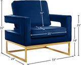 Noah Velvet Accent Chair – Luxurious Contemporary Design with Plush Comfort and Sturdy Iron Legs