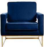 Noah Velvet Accent Chair – Luxurious Contemporary Design with Plush Comfort and Sturdy Iron Legs