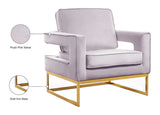 Noah Velvet Accent Chair – Luxurious Contemporary Design with Plush Comfort and Sturdy Iron Legs