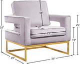 Noah Velvet Accent Chair – Luxurious Contemporary Design with Plush Comfort and Sturdy Iron Legs