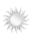 Agave Round White Mirror