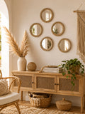 French D' Amboise Collection of Silver Petite Mirrors- Round