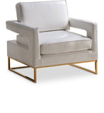 Amelia Contemporary Accent Chair - Luxurious Faux Leather with Stylish Gold Stainless Steel Base