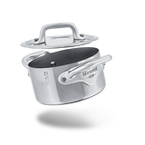 Mauviel M'MINIS Stainless Steel Stewpan With Lid, 3.54-In