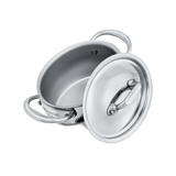 Mauviel M'MINIS Stainless Steel Oval Stewpan With Lid, 0.42-Qt