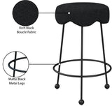 Fleur Contemporary Boucle Counter Stool with Sturdy Metal Legs and Comfortable Foam Seat Design