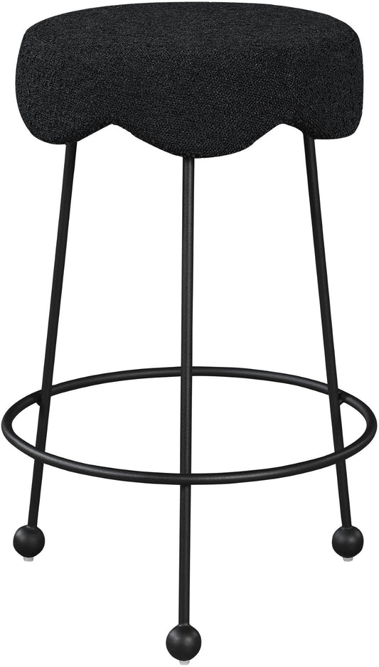 Fleur Contemporary Boucle Counter Stool with Sturdy Metal Legs and Comfortable Foam Seat Design