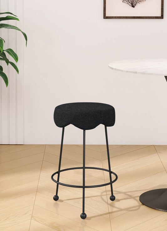 Fleur Contemporary Boucle Counter Stool with Sturdy Metal Legs and Comfortable Foam Seat Design
