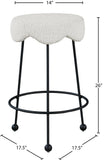 Fleur Contemporary Boucle Counter Stool with Sturdy Metal Legs and Comfortable Foam Seat Design