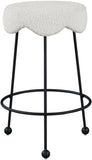 Fleur Contemporary Boucle Counter Stool with Sturdy Metal Legs and Comfortable Foam Seat Design