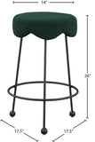Fleur Contemporary Boucle Counter Stool with Sturdy Metal Legs and Comfortable Foam Seat Design