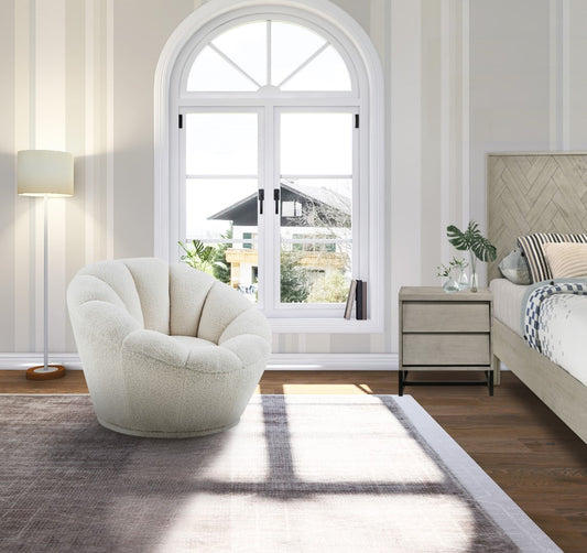 Dream Faux Sheepskin Fur Swivel Accent Chair - Contemporary Comfort with Inviting Softness & Style