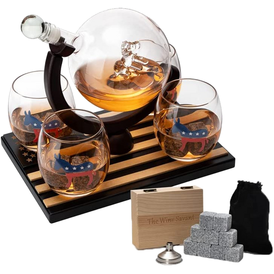 Democratic Party Wine & Whiskey Decanter Set